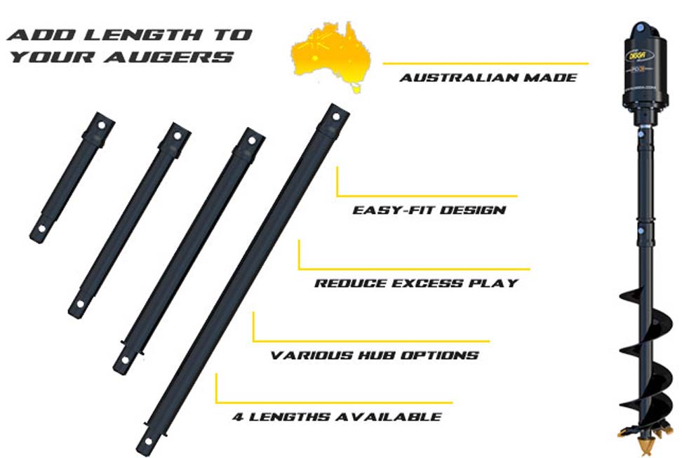 AUGER EXTENSION - 65MM ROUND HUB & SHAFT - SUITS A4 / RC4 / AUGER