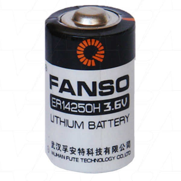 1/2AA 3.6V 1200mAh Lithium Cell Solder Tags