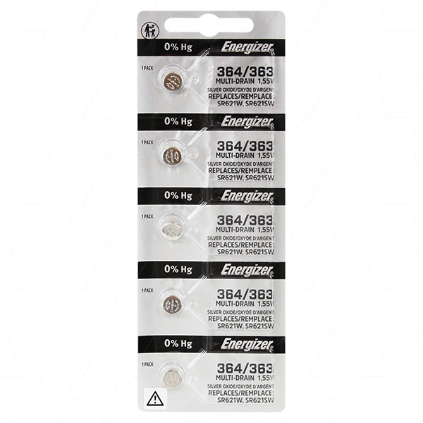 1.55V 19mAh Silver Oxide Watch Battery (SR621W, SR621SW)